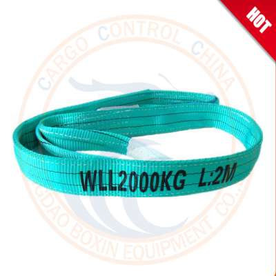 100% polyester TUV GS Flat Webbing Sling with reinforced lifting eyes