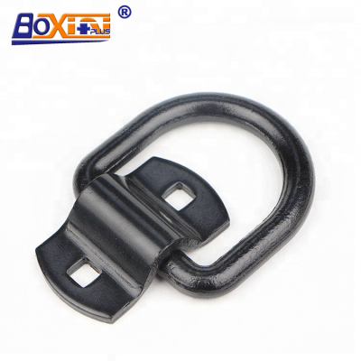 Zinc plated surface mount rope ring for lashing strap with D ring